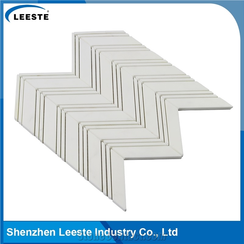 Italian Dolomiti Marble Polished Chevron Marble Mosaics Tiles