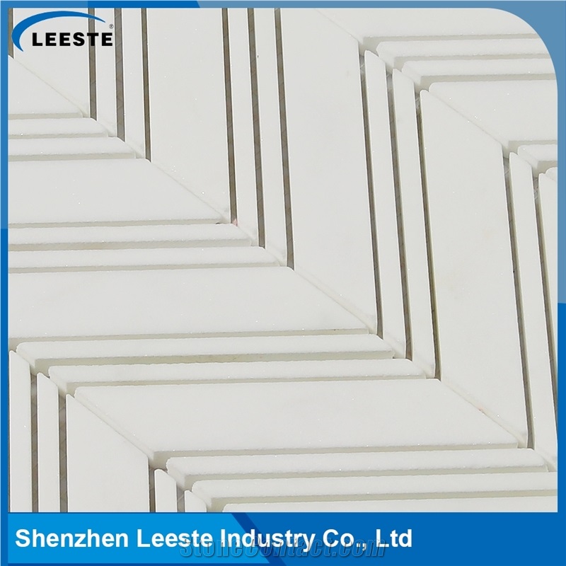 Italian Dolomiti Marble Polished Chevron Marble Mosaics Tiles