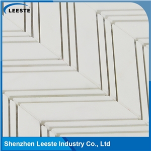 Italian Dolomiti Marble Polished Chevron Marble Mosaics Tiles
