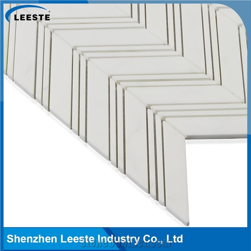 Italian Dolomiti Marble Polished Chevron Marble Mosaics Tiles