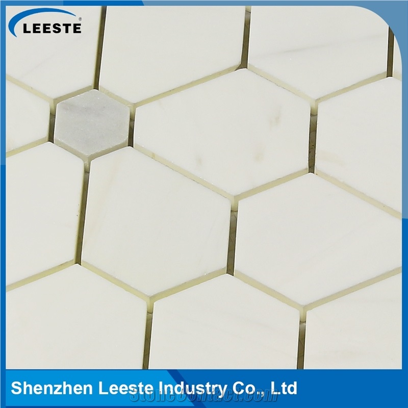 Italian Dolomiti Marble Polished Flower Mosaics Tiles