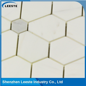 Italian Dolomiti Marble Polished Flower Mosaics Tiles