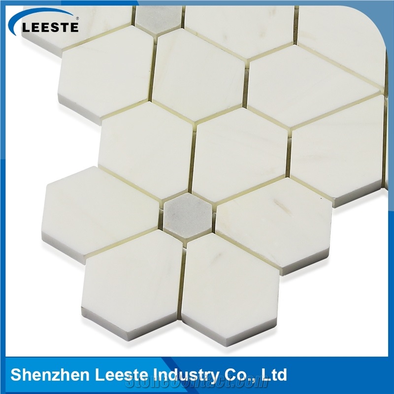 Italian Dolomiti Marble Polished Flower Mosaics Tiles