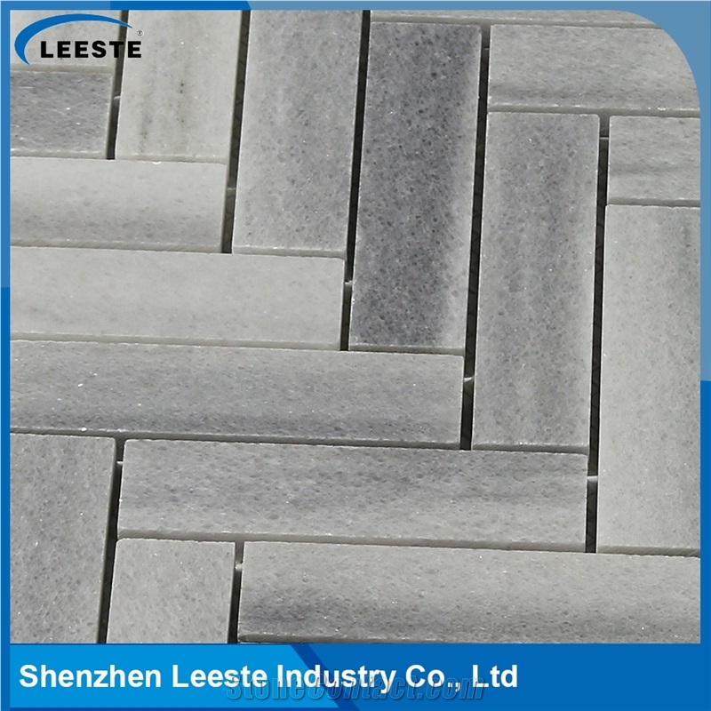Manufacturing Marmara Herringbone Honed Marble Mosaic