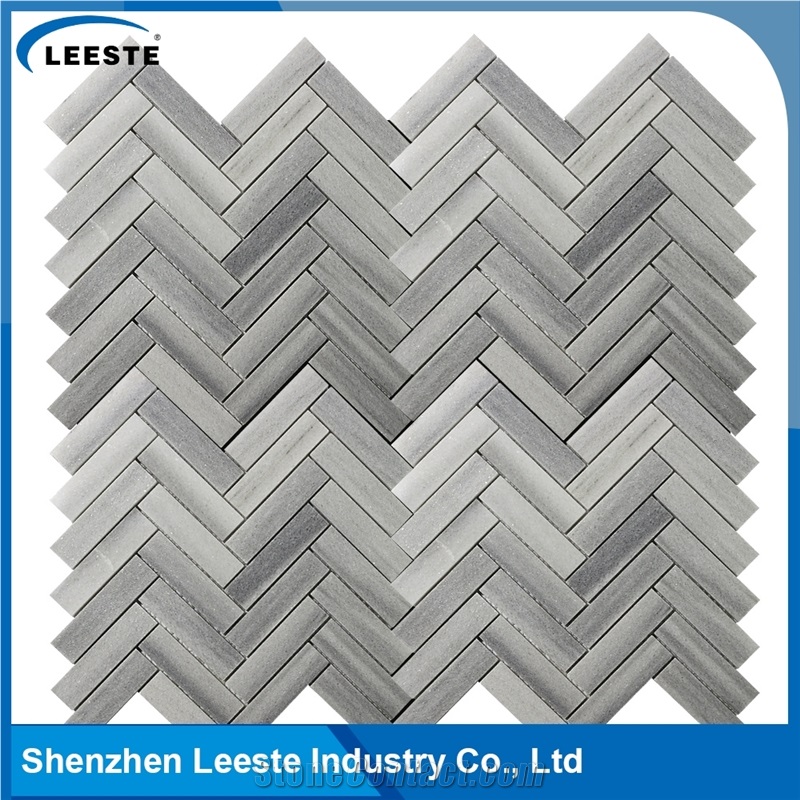 Manufacturing Marmara Herringbone Honed Marble Mosaic
