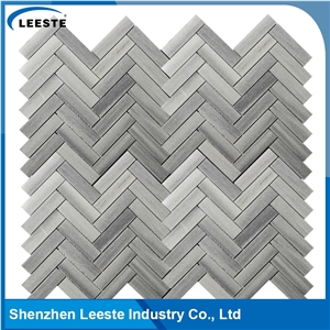 Manufacturing Marmara Herringbone Honed Marble Mosaic