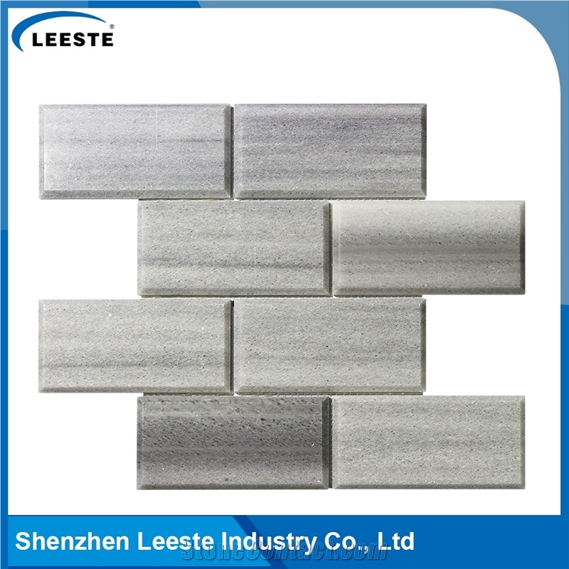 Marmara Equador Bevelled Brick Honed Marble Mosaic