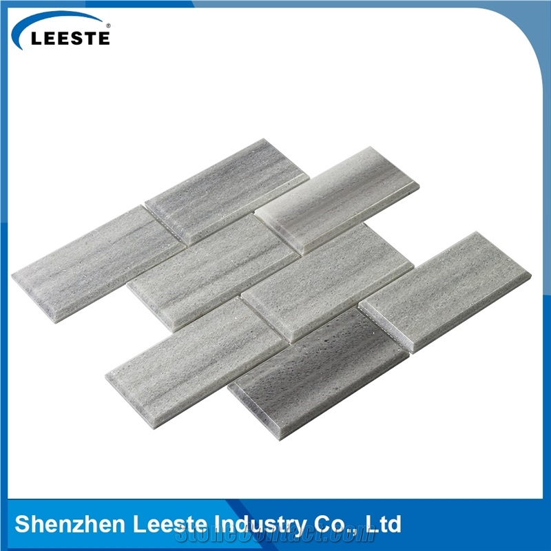 Marmara Equador Bevelled Brick Honed Marble Mosaic