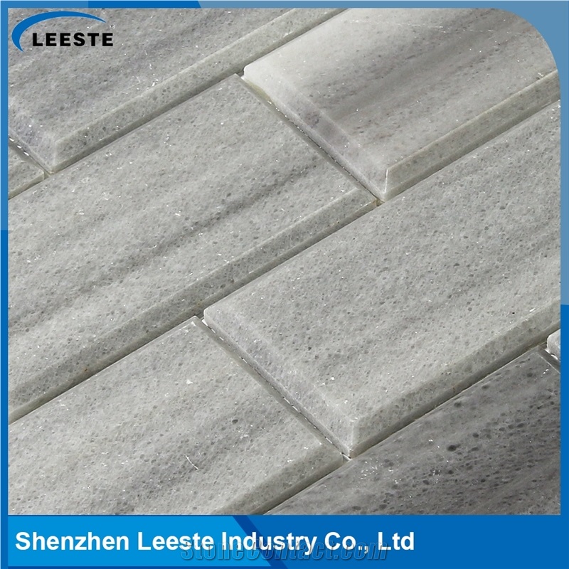 Marmara Equador Bevelled Brick Honed Marble Mosaic