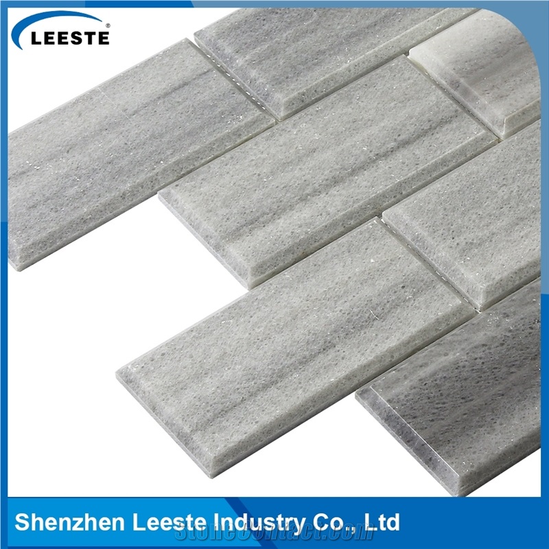 Marmara Equador Bevelled Brick Honed Marble Mosaic
