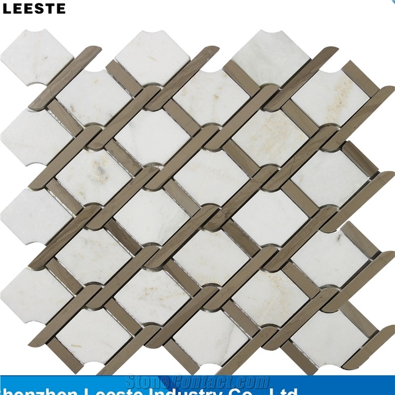 Mix Color Bathroom Knot Marble Mosaic Tile Sheets