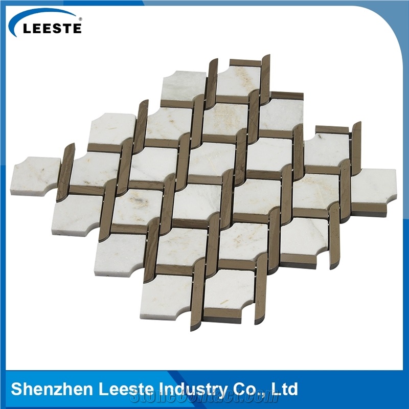 Mix Color Bathroom Knot Marble Mosaic Tile Sheets