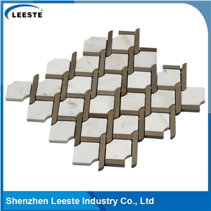 Mix Color Bathroom Knot Marble Mosaic Tile Sheets
