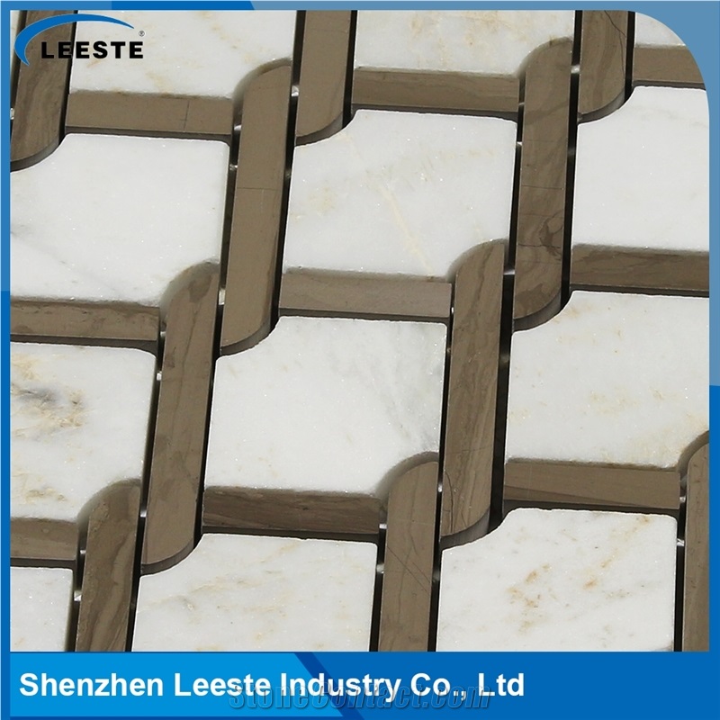 Mix Color Bathroom Knot Marble Mosaic Tile Sheets