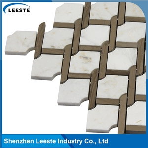 Mix Color Bathroom Knot Marble Mosaic Tile Sheets