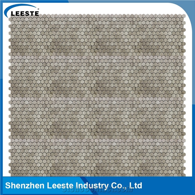 Natural Pure Professional Manufacture Hexagon 1‘’X1‘’ Marble Oak Tile