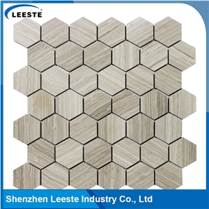 Natural Pure Professional Manufacture Hexagon 1"X2" Marble Oak Tile