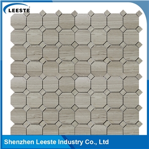 Octagon with Dot Pattern Hot Sale White Oak Marble Tile