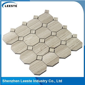 Octagon with Dot Pattern Hot Sale White Oak Marble Tile