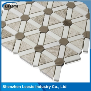 Parallelogram Shape Mix Color Bath Honed Mosaic Pattern