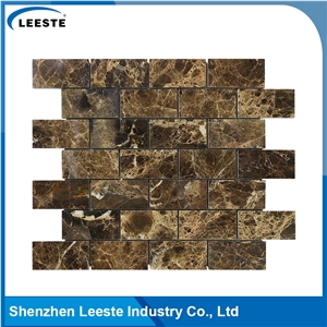 Spanish Dark Emperador Marble Brick 1.5x3 Marble Mosaic