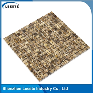 Spanish Dark Emperador Marble Square 1/2x1/2 Marble Mosaic