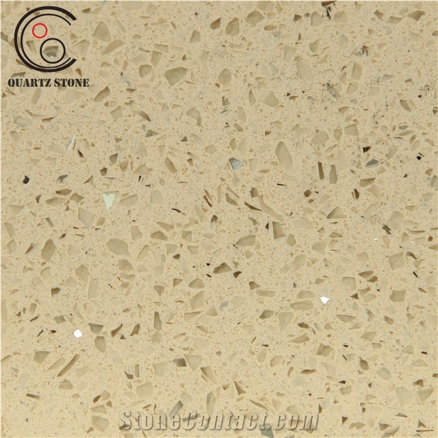 Wholesale Price Beige Color Quartz Crystals Slab
