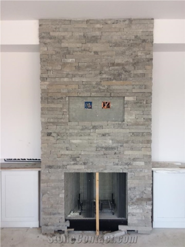 Stonewall Pewter Ledgestone Wood Burning Fireplace