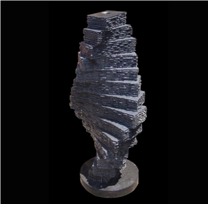 Abstract Black Limestone Fountain Garden Fountain