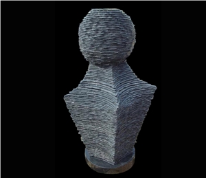 Abstract Black Limestone Fountain Garden Fountain