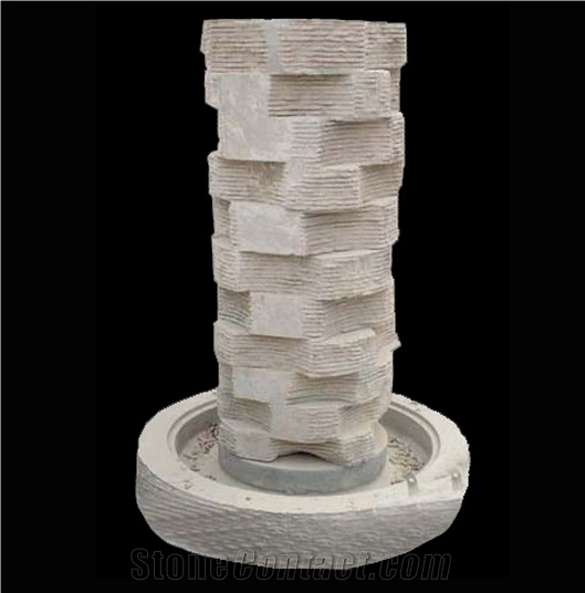 Abstract Black Limestone Fountain Garden Fountain