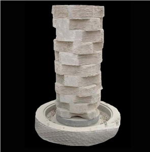 Abstract Black Limestone Fountain Garden Fountain
