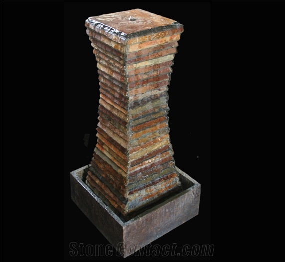 Abstract Black Limestone Fountain Garden Fountain