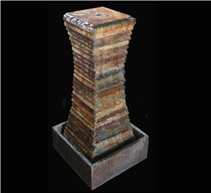 Abstract Black Limestone Fountain Garden Fountain