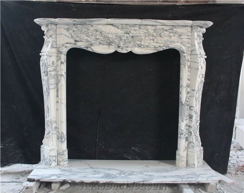 Arabescato Marble Fireplace Mantel Surround