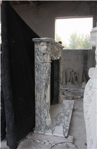 Arabescato Marble Fireplace Mantel Surround