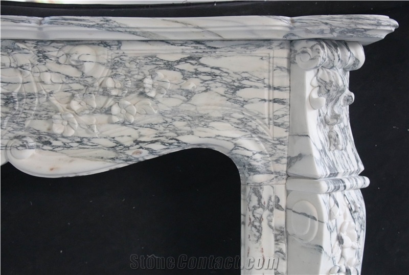 Arabescato Marble Fireplace Mantel Surround