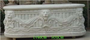 Bathtub Marble Stone Sculpture Handcarved Mantel Surround