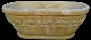 Bathtubs/ Handcarved/ Beige Marble/ Bathroom Tub