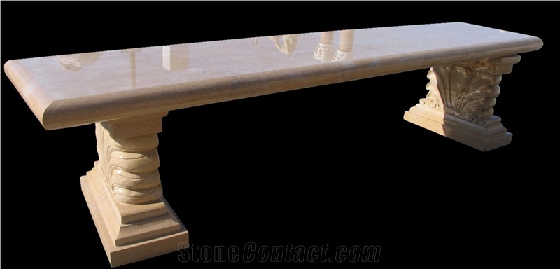 Beige Limestone Handcarved Benches,Beige Limestone Tables