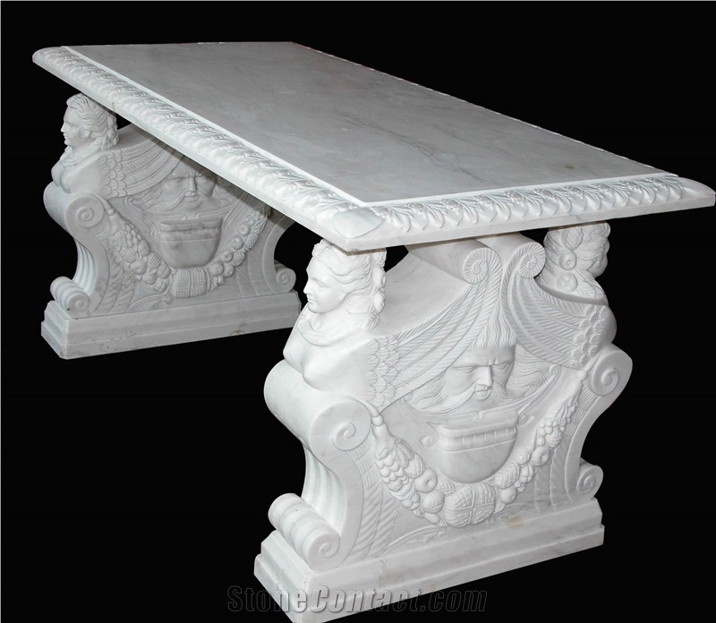 Beige Limestone Handcarved Benches,Beige Limestone Tables