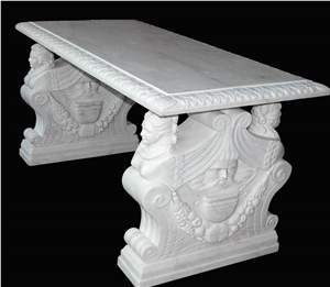 Beige Limestone Handcarved Benches,Beige Limestone Tables