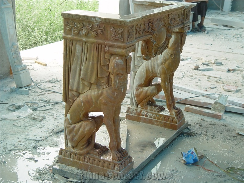Beige Limestone Handcarved Benches,Beige Limestone Tables