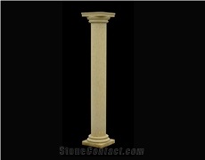 Beige Marble Handcarved Sculptured Building Pillars, Roman Columns