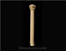 Beige Marble Handcarved Sculptured Building Pillars, Roman Columns