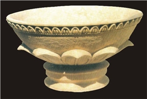 Beige Nature Sandstone Flower Pots,Handcarved Flower Vases