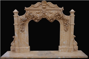 Beige Sandstone Fireplaces, Handcarved Fireplace Mantels Beige Sandstone Fireplaces, Handcarved Fireplace Mantels