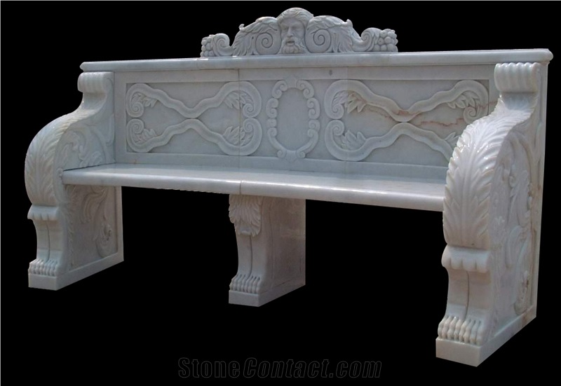 Bench and Table/Stone Furniture/White Marble Handcarved /Western Style