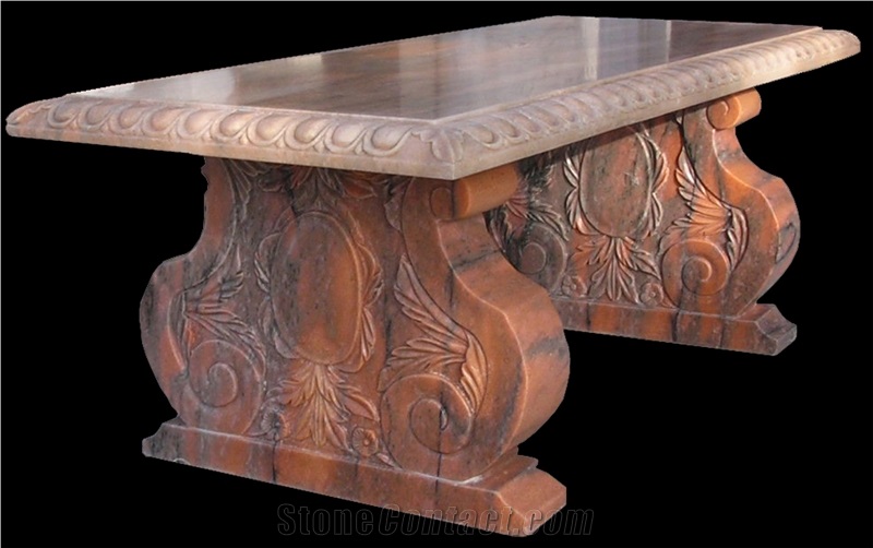 Bench and Table/Stone Outdoor Furniture