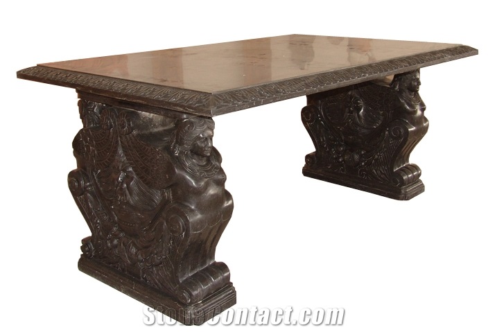 Bench Table Marble Stone Sculpture Handcarved Indoor Outdoor
